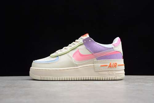 [CU3012-164]-[AIR FORCE 1 LOW SHADOW WHITE/PINK/PURPLE]-[WOMAN:35.5-39]
