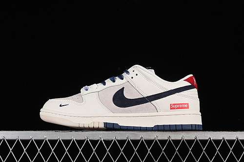 【360】[FC1688-142]-[SB DUNK LOW SUPREME WHITE/GREY/BLUE]-[WOMAN:36-39]-[MAN:40-45]