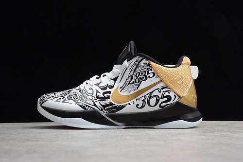 【380】[CT8044-100]-[KOBE 5 PROTRO BLACK/WHITE/GOLD]-[MAN:40-45]