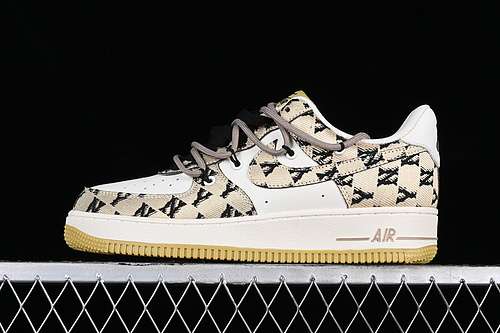 【340】[BD7700-777]-[AIR FORCE 1 07 LOW MLB WHITE/BLACK/YELLOW/BROWN]-[WOMAN:36-39]-[MAN:40-45]