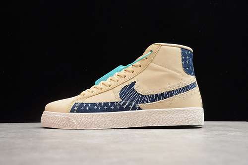 【300】[CT0715-200]-[SB BLAZER MID SASHIKO SESAME/MYSTIC NAVY-SAIL-GUM LIGHT BROWN]