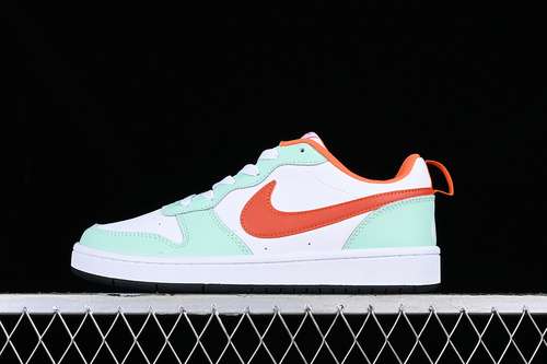 【230】[FN3687-181]-[COURT BOROUGH LOW 2 GS WHITE/WHITE/MINT FOAM/SAFETY ORANGE/DARK PONY]