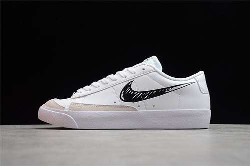 【260】[DM7819-100]-[BLAZER LOW 77 GS SKETCH WHITE/BLACK/PURE PLATINUM]-[WOMAN:36-39]-[MAN:40-44]