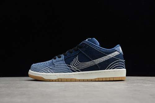 【460】[CV0316-400]-[SB DUNK LOW PRM SASHIKO MYSTIC NAVY/GUM LIGHT BROWN/SAIL]-[MAN:40-45]