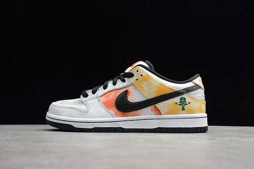 【550】[BQ6832-101]-[SB DUNK LOW RAYGUN TIE-DYE WHITE/ORANGE FLASH]-[WOMAN:36-39]-[MAN:40-45]
