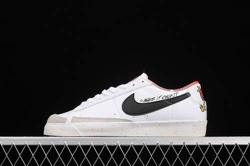 【250】[DJ4279-101]-[BLAZER LOW 77 VINTAGE MAKE IT COUNT WHITE/BLACK/SAIL/TURF ORANGE]-[UNISEX:36-45]