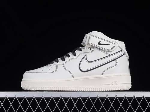 【340】[BY6899-693]-[AIR FORCE 1 07 MID GREY/WHITE/BLACK]-[WOMAN:36-39]-[MAN:40-45]