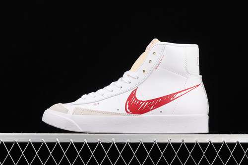 【270】[CW7580-100]-[BLAZER MID 77 SCRIBBLE WHITE/RED-SAIL]-[WOMAN:36-39]-[MAN:40-45]