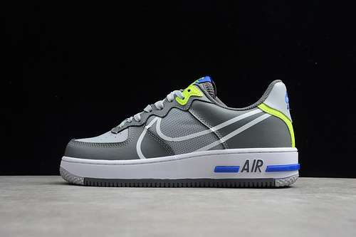 【270】[CD4366-002]-[AIR FORCE 1 REACT WOLF GREY/WHITE-SMOKE GREY-DARK GREY]-[UNISEX:36-45]