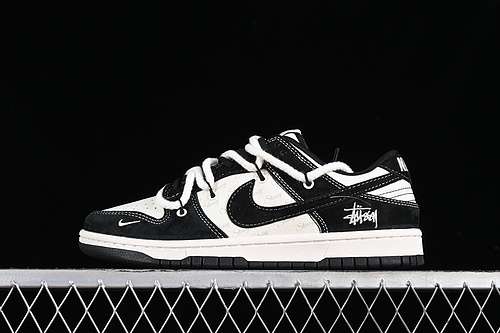 【380】[SJ2068-252]-[STUSSY DUNK LOW SB WHITE/BLACK]-[WOMAN:36-39]-[MAN:40-45]