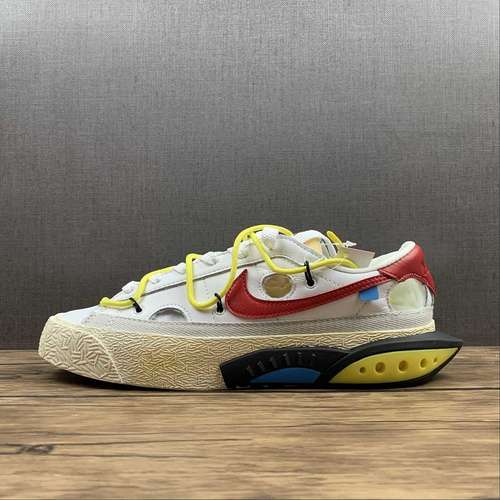 【400】[DH7863-100]-[OW X BLAZER LOW WHITE/UNIVERSITY RED/YELLOW]-[MAN:40-46]