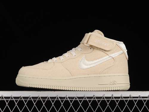 【360】[DJ7841-200]-[STUSSY X AIR FORCE 1 MID WHITE COOL BEIGE/BEIGE/WHITE]-[WOMAN:36-39]-[MAN:40-45]