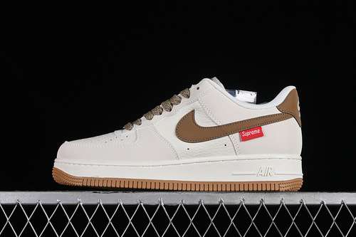【340】[HD1968-019]-[SUPREME X AIR FORCE 1 07 LOW WHITE/GREY/BROWN]-[WOMAN:36-39]-[MAN:40-45]