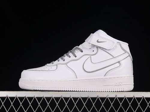 【360】[369733-809]-[AIR FORCE 1 07 MID WHITE/SILVER/WHITE]-[WOMAN:36-39]-[MAN:40-45]