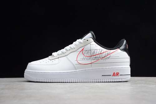 【260】[CK9257-100]-[AIR FORCE 1 LOW ｓｃｒｉｐｔ SWOOSH PACK WHITE/BLACK/RED]-[UNISEX:36-45]
