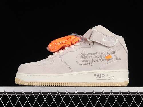 【340】[CW2255-100]-[AIR FORCE 1 MID LIGHT GREY/WHITE/GUM]-[WOMAN:36-39]-[MAN:40-45]