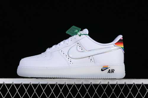 【300】[CV0258-100]-[AIR FORCE 1 07 LOW BETRUE WHITE/SILVER/IRIDESCENCE]-[WOMAN:36-39]-[MAN:40-45]