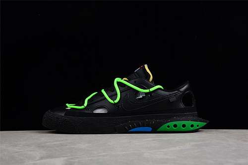 【360】[DH7863-001]-[OW X BLAZER LOW BLACK/BLACK/GREEN]-[WOMAN:36-39]-[MAN:40-46]