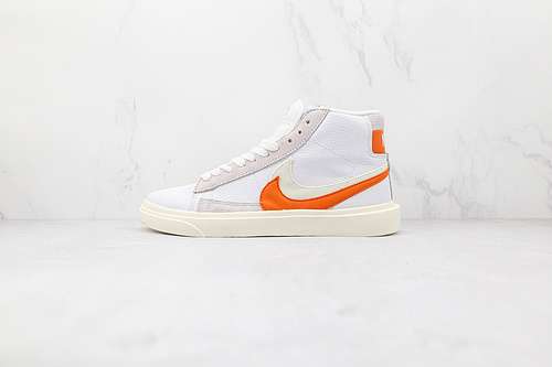 【300】[BV0076-137]-[SACAI X BLAZER MID WHITE/WHITE/ORANGE]-[WOMAN:36-39]-[MAN:40-45]