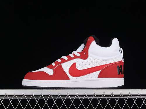 【250】[839977-103]-[COURT BOROUGH MID SHOES WHITE/GYM RED/BLACK]-[WOMAN:36-39]-[MAN:40-45]