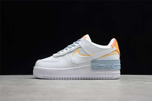 【300】[DC2199-100]-[AIR FORCE 1 SHADOW WHITE/LIGHT ARMORY BLUE HEATHER/LASER ORANGE/SUMMIT WHITE]