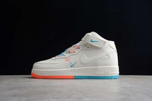 【360】[MI9663-536]-[AIR FORCE 1 MID 07 SU19 BEIGE/ORANGE/BLUE]-[WOMAN:36-39]-[MAN:40-45]