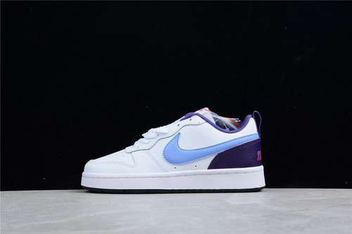 【300】[BQ5448-106]-[COURT BOROUGH LOW 2 GS WHITE/PURPLE VOID/SIGNAL BLUE]-[WOMAN:36-39]-[MAN:40-45]