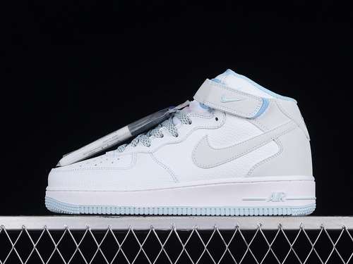 【340】[MK0619-255]-[AIR FORCE 1 07 MID WHITE/BLUE/GREY]-[WOMAN:36-39]-[MAN:40-45]