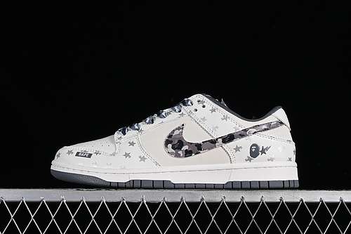 【360】[DQ1098-351]-[SB DUNK LOW BAPE WHITE/GREY/BLACK]-[WOMAN:36-39]-[MAN:40-45]