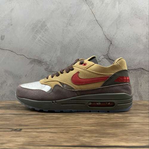 【380】[DD1870-200]-[CLOT X AIR MAX 1 KISS OF DEATH CHA LIGHT BROWN/YELLOW/RED]-[UNSIEX:36-45]