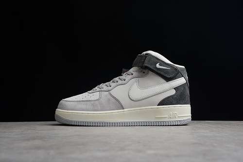 【360】[DG9158-616]-[AIR FORCE 1 MID 07 RICE GRAY/DARK GRAY-BEIGE]-[WOMAN:36-39]-[MAN:40-45]