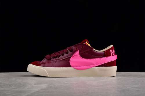 【260】[DQ1470-600]-[BLAZER LOW 77 JUMBO BURGUNDY/HOT PINK/BEIGE]-[WOMAN:36-39]-[MAN:40-45]