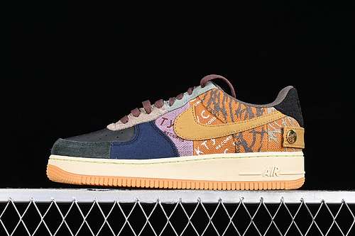 【480】[CN2405-900]-[TRAVIS SCOTT AIR FORCE 1 LOW GREY/YELLOW/BLACK/BLUE/PURPLE]-[UNISEX:36-46]