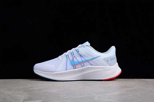 【280】[DA1105-101]-[QUEST 4 RUNNING SHOES WHITE/PURE PLATINUM/IMPERIAL BLUE]-[MAN:39-45]