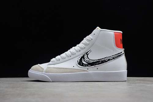 【260】[CW7580-110]-[BLAZER MID 77 BRUSHSTROKE SWOOSH WHITE/BLACK/RED]-[UNISEX:36-45]