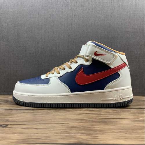 【310】[512745-068]-[AIR FORCE 1 MID 07 BEIGE/DARK BLUE/RED]-[WOMAN:36-39]-[MAN:40-45]