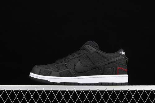 【280】[DD8386-001]-[WASTED YOUTH X DUNK LOW SB &#x27;BLACK DENIM&#x27;BLACK/BLACK/RED]-[UNISE