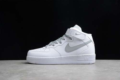 【340】[366731-606]-[AIR FORCE 1 MID 07 STATIC REFECTIVE SWOOSHES WHITE/WHITE/STATIC]-[UNISEX:36-45]