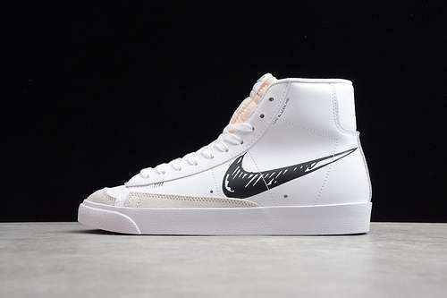 【260】[CW7580-101]-[BLAZER MID 77 SKETCH WHITE/BLACK]-[WOMAN:36-39]-[MAN:40-44]