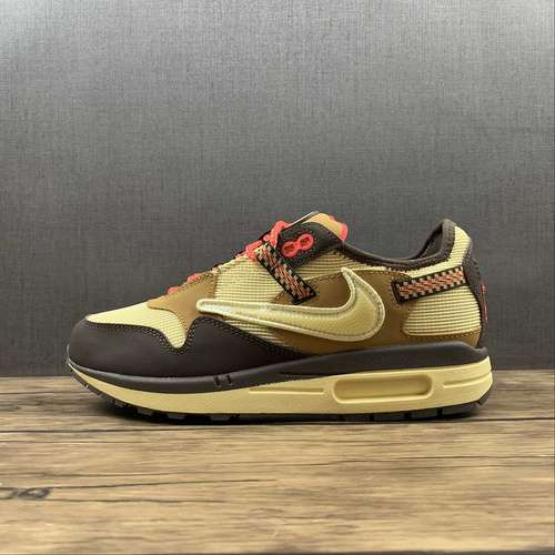 【400】[DO9392-200]-[TRAVIS SCOTT X AIR MAX 1 BAROQUE BROWN/LEMON ｄｒｏｐ/WHEAT-CHILE RED]-[MAN:40-47.5]