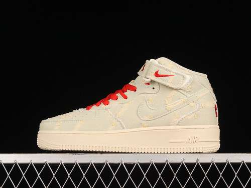 【340】[651122-215]-[LEVI&#x27;S X AIR FORCE 1 MID DENIM BLUE/RED]-[WOMAN:36-39]-[MAN:40-45]