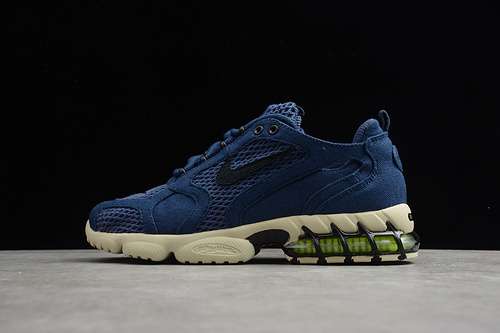 【280】[CQ5486-600]-[STUSSY X AIR ZOOM SPIRIDON CAGE 2 DARK BLUE/BLACK-BEIGE]-[UNISEX:36-45]