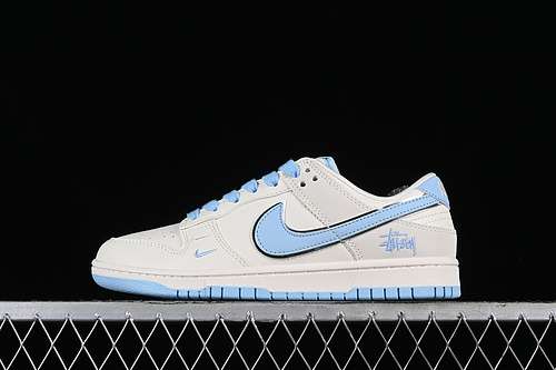【360】[DQ1098-380]-[STUSSY X SB DUNK LOW OFF WHITE/BLUE/GREY]-[WOMAN:36-39]-[MAN:40-45]