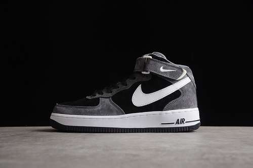 【340】[QT3369-996]-[AIR FORCE 1 07 MID DARK GREY/BLACK-WHITE]-[WOMAN:36-39]-[MAN:40-45]