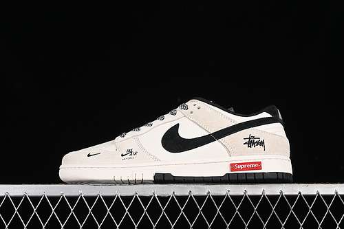 【360】[SJ2068-270]-[SB DUNK LOW X SUPREME X STUSSY WHITE/GREY/BLACK]-[WOMAN:36-39]-[MAN:40-45]