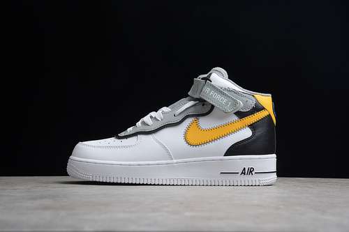 【340】[DH7451-101]-[AIR FORCE 1 MID ATHLETIC CLUB WHITE/GREY/YELLOW-BLACK]-[WOMAN:36-39]-[MAN:40-45]
