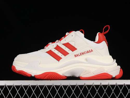 【450】[W1RN30503]-[A*D X BA*LEN*CIAGA TRIPLE S SNEAKERS WHITE/WHITE/RED]-[WOMAN:35-39]-[MAN:40-46]