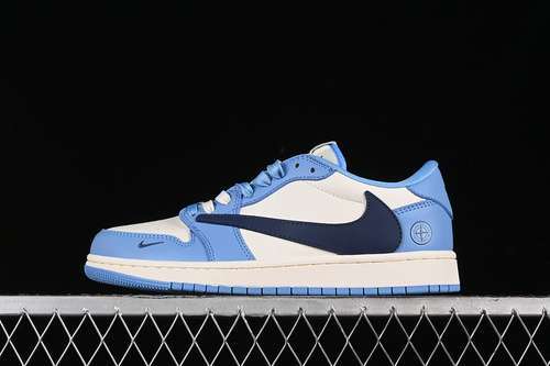 【360】[JJ5288-009]-[TRAVIS SCOTT X FRAGMENT DESIGN X AIR JORDAN 1 LOW OG SP WHITE/BLUE/BLACK]-[36-45]