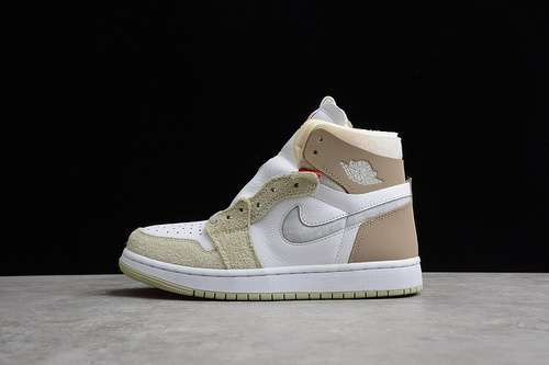 【380】[CT0979-102]-[AIR JORDAN 1 HIGH ZOOM COMFORT WHITE/OLIVE AURA/KHAKI/GREY HEATHER]
