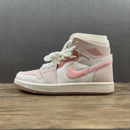 【380】[CT5443-666]-[AIR JORDAN 1 HIGH CMFTE-SPORT WHITE/HAZE PINK/WHITE]-[WOMAN:36-39]-[MAN:40-43]